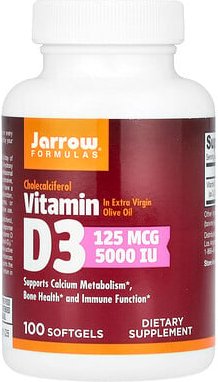 Thumbnail - Jarrow Formulas, Vitamin D3, 125 mcg (5.000 IU), 100 Weichkapseln