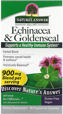 Nature's Answer, Echinacea und Gelbwurzel, 60 vegetarische Kapseln
