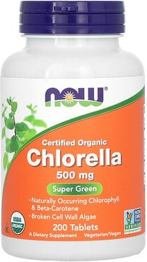 NOW Foods, Zertifizierte Bio-Chlorella, 500 mg, 200 Tabletten