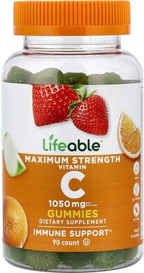 Lifeable, Vitamin C Gummies, Vitamin-C-Fruchtgummis, Früchte, 90 Fruchtgummis (350 mg pro Fruchtgummi)
