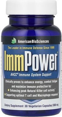 American Biosciences, ImmPower® AHCC®, AHCC® Unterstützung des Immunsystems 500 mg, 30 pflanzliche Kapseln
