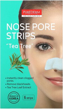 Purederm, Nose Pore Strips, Teebaum, 6 Streifen