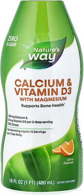 Nature's Way, Calcium & Vitamin D3 with Magnesium, Calcium und Vitamin D3 mit Magnesium, Zitrus, 480 ml (16 fl. oz.)