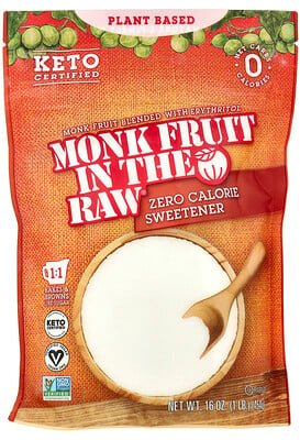 In the Raw, Monk Fruit In The Raw®, Zero Calorie Sweetener, Süßstoff ohne Kalorien, 454 g (16 oz.)