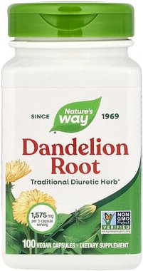 Nature's Way, Dandelion Root, Löwenzahnwurzel, 100 vegane Kapseln (525 mg pro Kapsel)