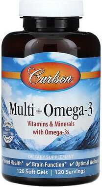 Thumbnail - Carlson, Multi + Omega-3, 120 Weichkapseln