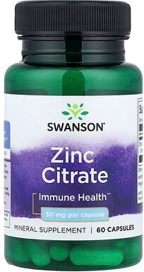 Swanson, Zinkcitrat, 30 mg, 60 Kapseln