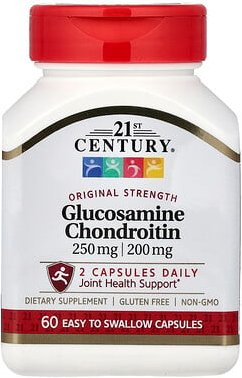 21st Century, Glucosamine Chondroitin, Glucosamin und Chondroitin, 250 mg/200 mg, 60 einfach zu schluckende Kapseln