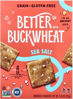 Better with Buckwheat, Buckwheat Crackers, Sea Salt, Buchweizen-Cracker mit Meersalz, 120 g (4,25 oz.)
