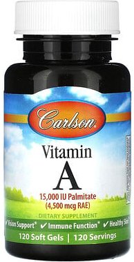 Carlson, Vitamin A, 4.500 mcg RAE (15.000 IU), 120 Weichkapseln