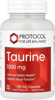 Protocol for Life Balance, Taurin, 1.000 mg, 100 pflanzliche Kapseln
