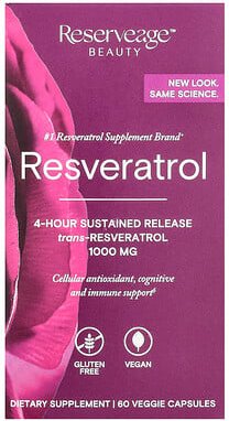 Reserveage Beauty, Resveratrol, 60 pflanzliche Kapseln