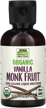 NOW Foods, Real Food, Organic Monk Fruit, Bio-Mönchsfrucht, flüssiger Süßstoff, Vanille, 53 ml (1,8 fl. oz.)
