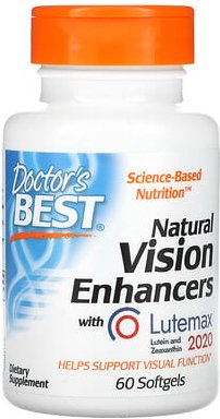 Doctor's Best, Natural Vision Enhancers mit Lutemax 2020, 60 Weichkapseln