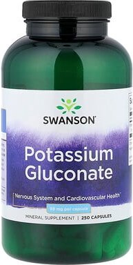 Swanson, Kaliumgluconat, 99 mg, 250 Kapseln