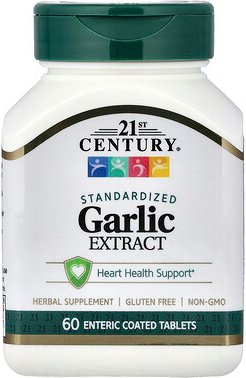 21st Century, Knoblauch-Extrakt, standardisiert, 60 beschichtete Tabletten