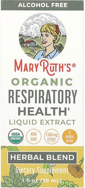 MaryRuth's, Organic Respiratory Health Liquid Extract, flüssiger Bio-Flüssigextrakt für die Gesundheit der Atemwege, alk...