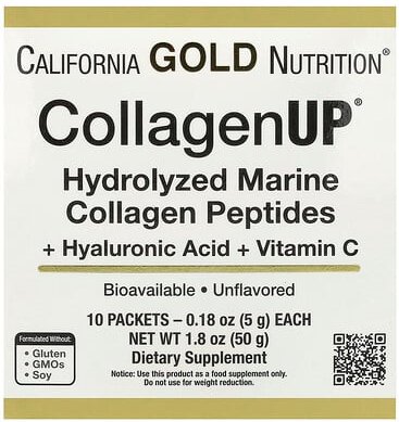 California Gold Nutrition, CollagenUP®, Hydrolyzed Marine Collagen Peptides with Hyaluronic Acid and Vitamin C, hydrolys...