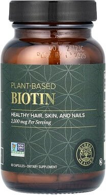 Thumbnail - Global Healing, Plant-Based Biotin, pflanzliches Biotin, 2.500 mcg, 60 Kapseln