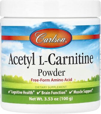 Carlson, Acetyl L-Carnitine Powder, Acetyl-L-Carnitin-Pulver, 100 g (3,53 oz.)