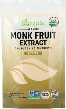 DURELIFE, Organic Monk Fruit Extract Powder, Bio-Mönchsfruchtextraktpulver, 142 g (5 oz.)