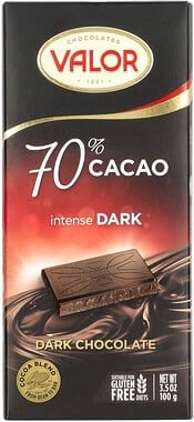 Valor, Intense Dark Chocolate, 70% Kakao, 100 g (3,5 oz.)
