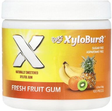 Xyloburst, Xylit-Kaugummi, frisches Obst, 150 g (5,29 oz.), 100 Stück