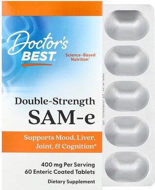 Thumbnail - Doctor's Best, SAM-e, 400 mg, 60 magensaftresistente Tabletten