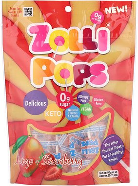 Zollipops, Suckers, Mango + Erdbeere, 147 g (5,2 oz.)