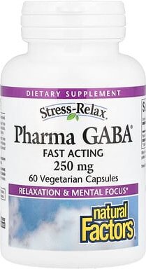 Natural Factors, Stress-Relax®, Pharma GABA®, 250 mg, 60 pflanzliche Kapseln