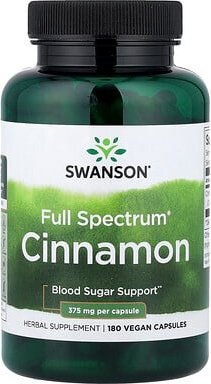Thumbnail - Swanson, Full Spectrum® Cinnamon, Zimt, 180 vegane Kapseln (375 mg pro Kapsel)