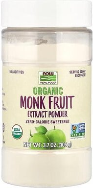 NOW Foods, Organic Monk Fruit Extract Powder, Bio-Mönchsfruchtextraktpulver, kalorienfreier Süßstoff, 105 g (3,7 oz.)