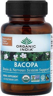Organic India, Bacopa, Fettblatt, 60 vegetarische Kapseln (350 mg pro Kapsel)