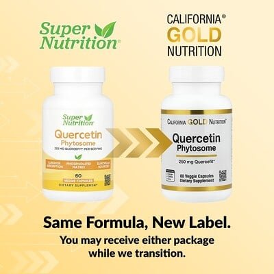 Thumbnail - California Gold Nutrition, Quercetin Phytosome Quercefit®, Quercetin-Phytosom, 250 mg, 60 pflanzliche Kapseln
