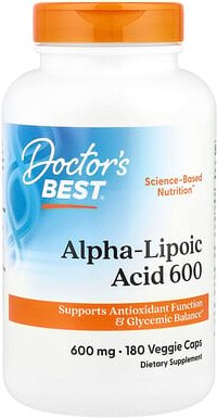 Doctor's Best, Alpha-Lipoic Acid 600, Alpha-Liponsäure, 600 mg, 180 pflanzliche Kapseln