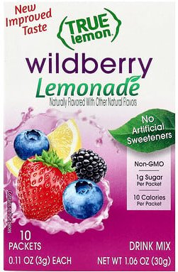 True Citrus, True Lemon, Limonade, Wildberry, 10 Päckchen, je 3 g (0,11 oz.)