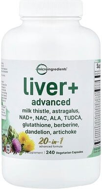 Micro Ingredients, Liver+ Advanced, Leber+Erweitert, 240 pflanzliche Kapseln