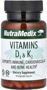 Thumbnail - NutraMedix, Vitamins D3 & K2, Vitamine D3 und K2, 90 pflanzliche Kapseln
