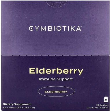 Thumbnail - Cymbiotika, Elderberry Immune Support, Unterstützung des Immunsystems mit Holunder, 26 Beutel, je 10 ml (0,3 fl. oz..)