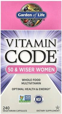 Thumbnail - Garden of Life, Vitamin Code®, Whole Food Multivitamin for Women, Vollwert-Multivitamin für Frauen, 50+, 240 pflanzliche...