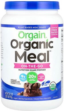 Orgain, Organic Meal™, On-The-Go, nährstoffreiches Shake-Pulver auf pflanzlicher Basis, cremiger Schokoladen-Fudge, 912 ...