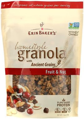 Erin Baker's, Homestyle Granola with Ancient Grains, Knuspermüsli mit alten Getreidesorten, Früchte und Nüsse, 340 g (12...