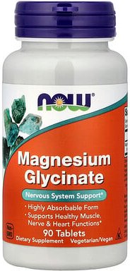 NOW Foods, Magnesium Glycinate, Magnesiumglycinat, 90 Tabletten (100 mg pro Tablette)