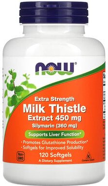 NOW Foods, Milk Thistle Extract, Mariendistelextrakt, 450 mg, 120 Weichkapseln