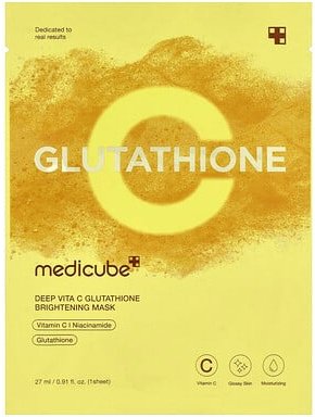Medicube, Deep Vita C Glutathione Brightening Beauty Mask, aufhellende Beauty-Maske mit Deep Vita C, 1 Tuchmaske, 27 ml ...