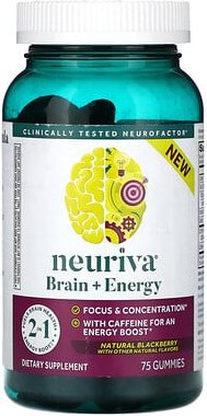 Schiff, Neuriva, Brain + Energy, Natürliche Brombeere, 75 Fruchtgummis