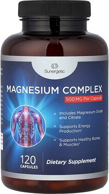 Thumbnail - Sunergetic, Magnesium-Komplex, 500 mg, 120 Kapseln