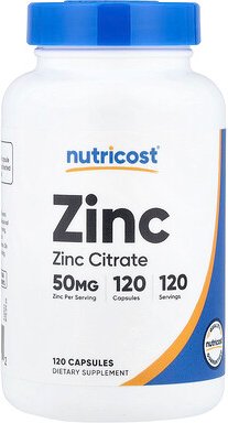 Nutricost, Zinc, Zink, 50 mg, 120 Kapseln