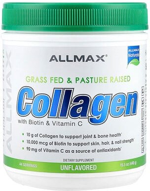 Thumbnail - ALLMAX, Collagen with Biotin & Vitamin C, Kollagen mit Biotin und Vitamin C, geschmacksneutral, 440 g (15,5 oz.)