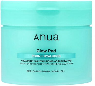 Anua, PDRN 100 Hyaluronic Acid Glow Pad, PDRN 100 Hyaluronsäure-Glow-Pad, 60 Pads, 180 ml (6,08 fl. oz.)